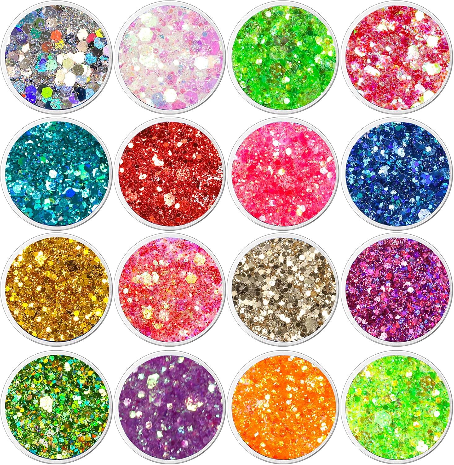 32 Pots Chunky Holographic Glitter - Image 5