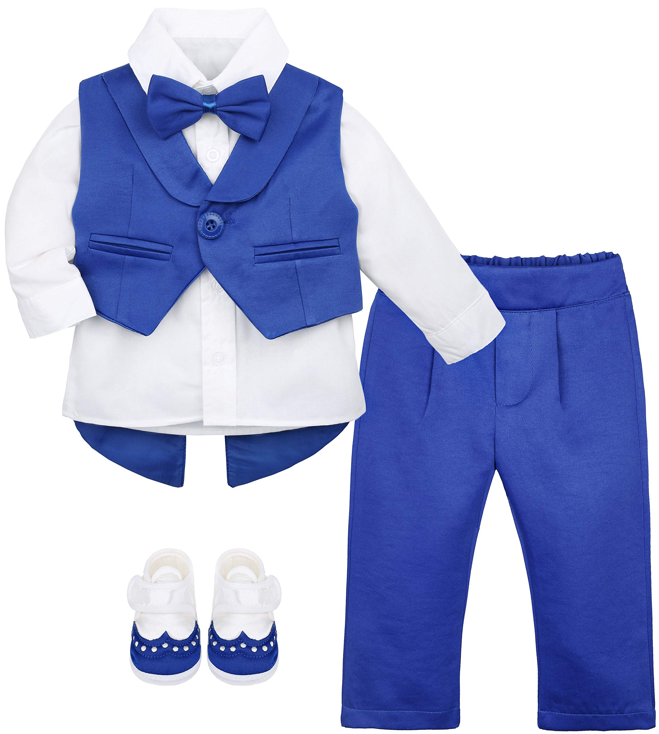LilaxBaby Boy Gentleman Tuxedo Outfit Infant 4 Piece Set