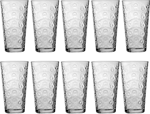Vista 19 de Circleware Hill Street - Juego enorme de 10 vasos altos para beber, 15.75 onzas, vasos de base pesada para agua, cerveza, jugo, bar, decoración