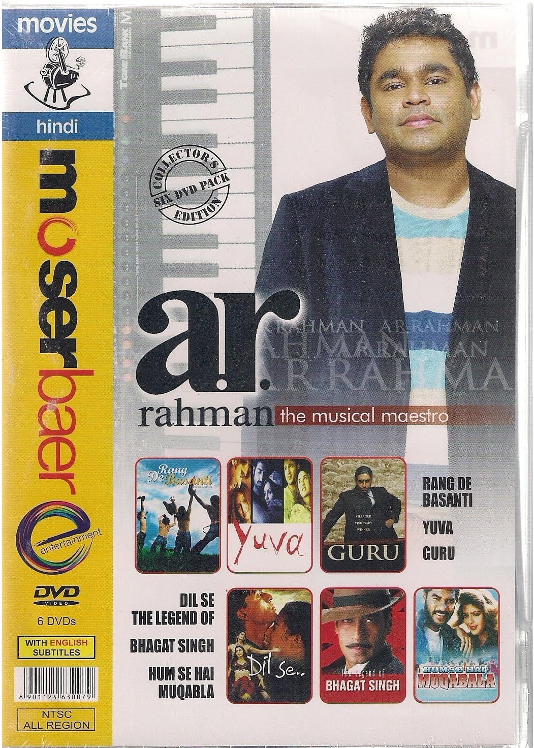 A.R.Rahman the Musical Mastereo Collecters Edition 6 DVD Pack(Yuva, Rang De Basanti, Guru, Hum Se hai Muqbala, Dil Se and Legend of Bhagat Singh) Fully Boxed