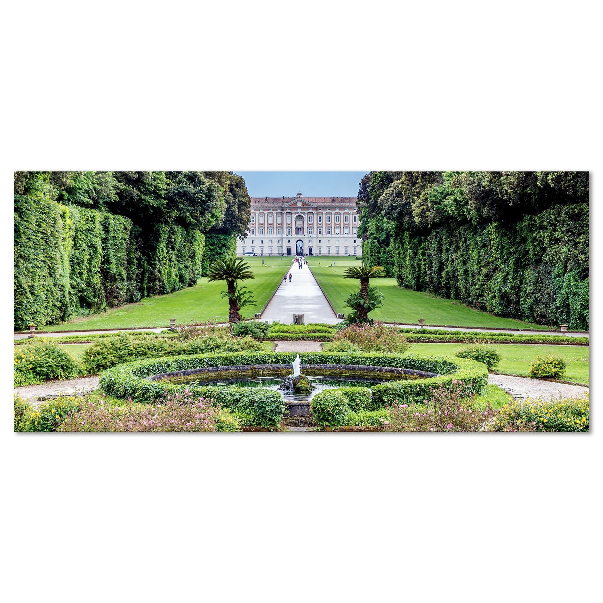 Lupia Quadro Moderno Canvas DEEP 65x143 cm CASERTA - REGGIA GIARDINI | Stampa su tela, telaio legno 3,1 cm, bordo decorato, pronta da appendere per casa hotel ufficio