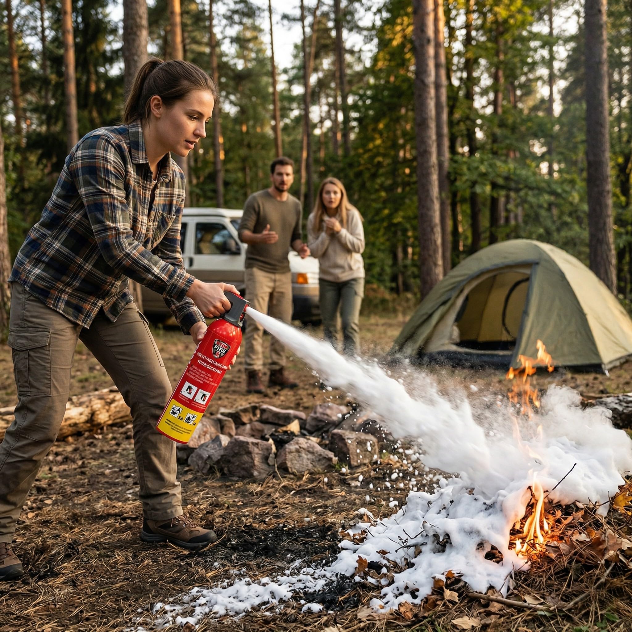 2X 750g Feuerlöschspray ohne Fluor | Hautfreundlicher Feuerlöscher Schaum für Brände A F & E bis 1000 V | Mini Feuerlöscher Auto - Feuerlöscher Haushalt, Auto Feuerlöscher Klein