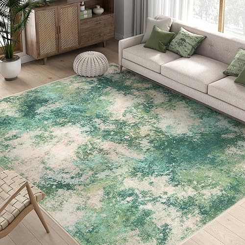 Vista 62 de jinchan Alfombra moderna lavable de 2 x 6 pulgadas, alfombra abstracta para pasillo, color gris pardo, alfombra de interior sobreteñida