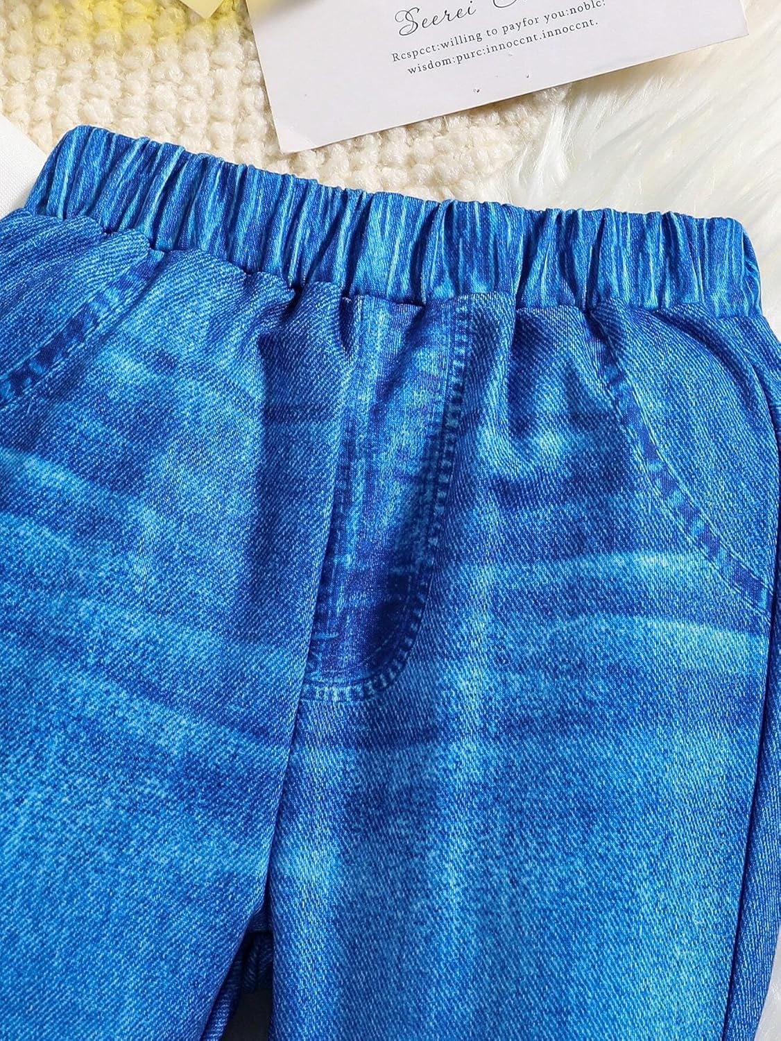 Toddler Girl Clothes Long Sleeve Cartoon & Letter Graphic Top + Fruit Stationery Print Flared Leg Pants - Image 5