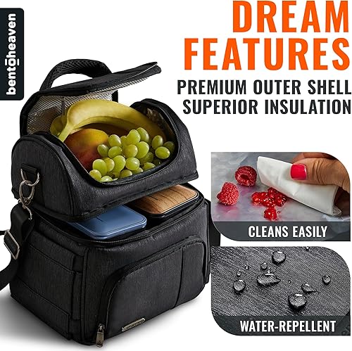 Miniatura 3 de Bentoheaven Lonchera para hombres y mujeres, materiales de primera calidad, capacidad extra grande (24 latas), doble cubierta, a prueba de fugas,