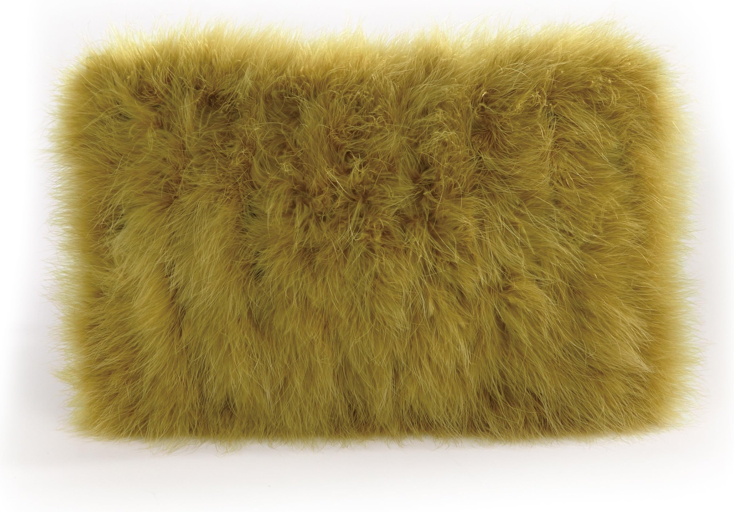 Teal Baroque Feathers Decorative Pillow, 12 by 18-Inch, Mustard