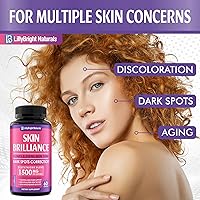 Vista 3 de Cápsulas de glutatión - Suplemento de L-glutatión de 1,500 mcg con vitamina C - Potenciador del tono de piel - Apunta a manchas oscuras y marcas