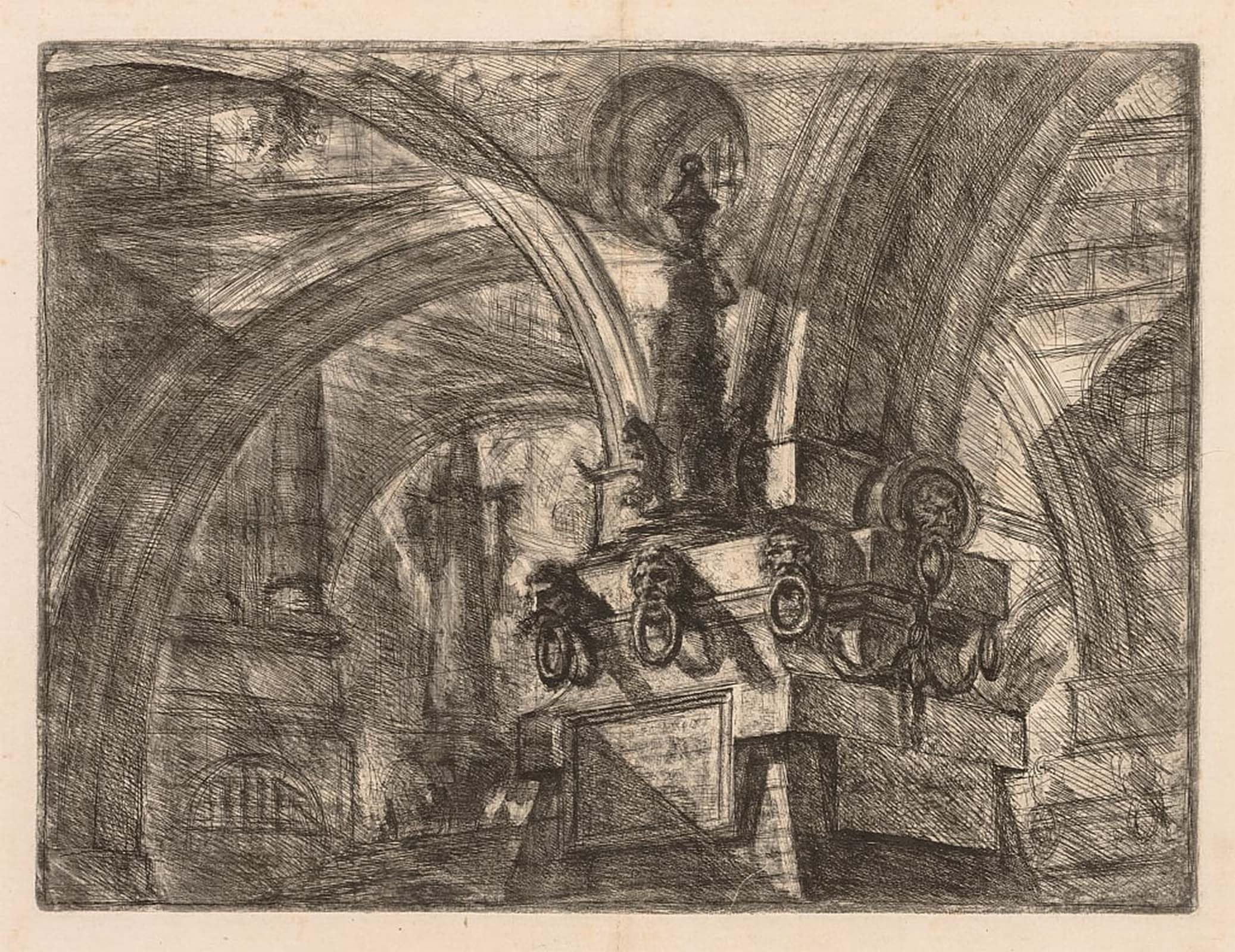 ARTXLXXBN Famous Painting Canvas Artwork Graffiti Print the Prisons Round Arches Springing From a Square Column by Battista Piranesi Portrait Canvas Image for Home Decor 60x90cm