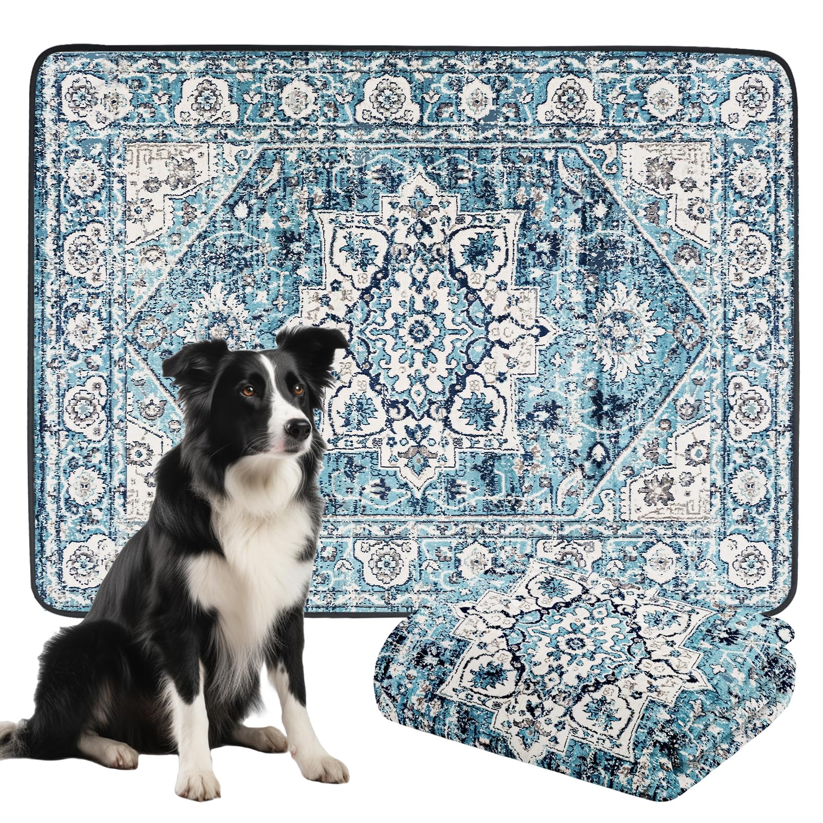 Thicken Washable Pee Pads for Dogs, Waterproof Reusable Pee Pads for Dogs，54"x72" Super Absorbent Leakproof Dog Pads, Non-Slip Potty Pads for Floor,