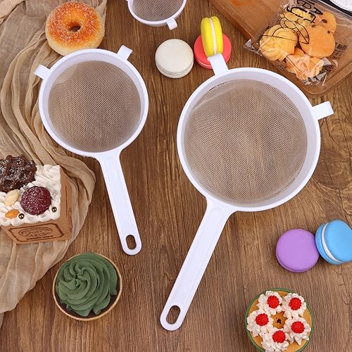 Miniatura 4 de 4 coladores de malla de nailon de plástico para cocina con asa, colador de malla de nailon de doble oreja, filtro de yogur, filtro de jugos para