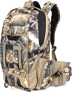 AUSCAMOTEK Camo Hunting Backpack Camouflage Bag Waterproof Day Pack for Fishing Hiking Camping Woodland Brown - AUSCAMOTEK
