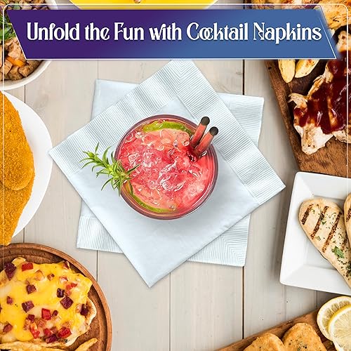 Miniatura 5 de Servilletas blancas para cóctelbebidas de 1 capa, paquete de 500 unidades