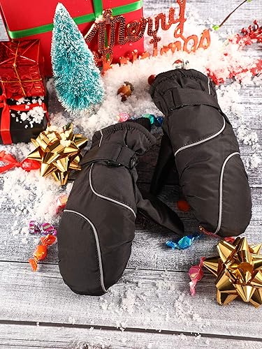 Miniatura 7 de Boao Snow Mittens Winter Ski Mittens Waterproof Warm Cotton-Lined Gloves for Kids