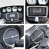 Vista 5 de Kit de embellecedores de carenado interior para Street Glide 2014-2018, cubierta cromada del medidor del velocímetro para Harley Electra Glide