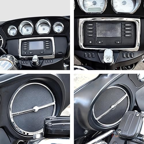Miniatura 5 de VEISUTOR Kit de embellecedores de carenado interior para Street Glide 2014-2018, cubierta cromada del medidor del velocímetro para Harley Electra