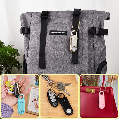 Miniatura 3 de Alarma de seguridad personal recargable de 135 dB, luz estroboscópica, agarre antideslizante, llavero sirena para mujeres estudiantes. Alertas de