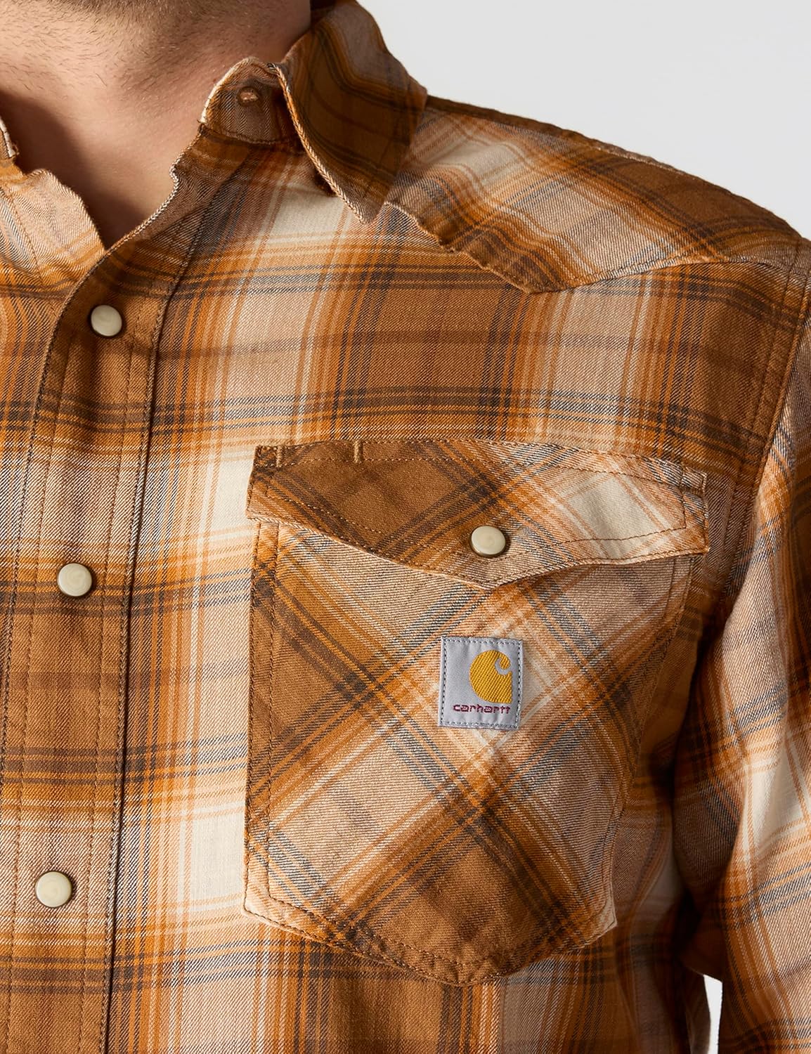 Carhartt Men's Montana Rugged Flex Relaxed Fit Lightweight Long-Sleeve Snap-Front Plaid Shirt - Image 5