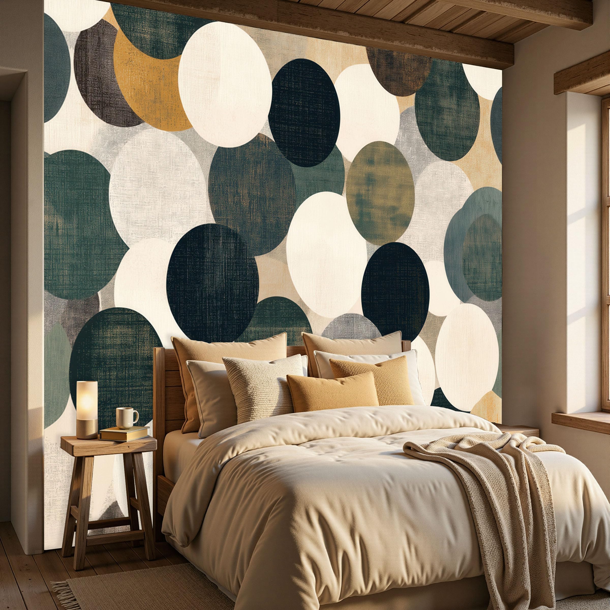 Papier Peint Panoramique Salon et Chambre Motif Abstrait Circulaire