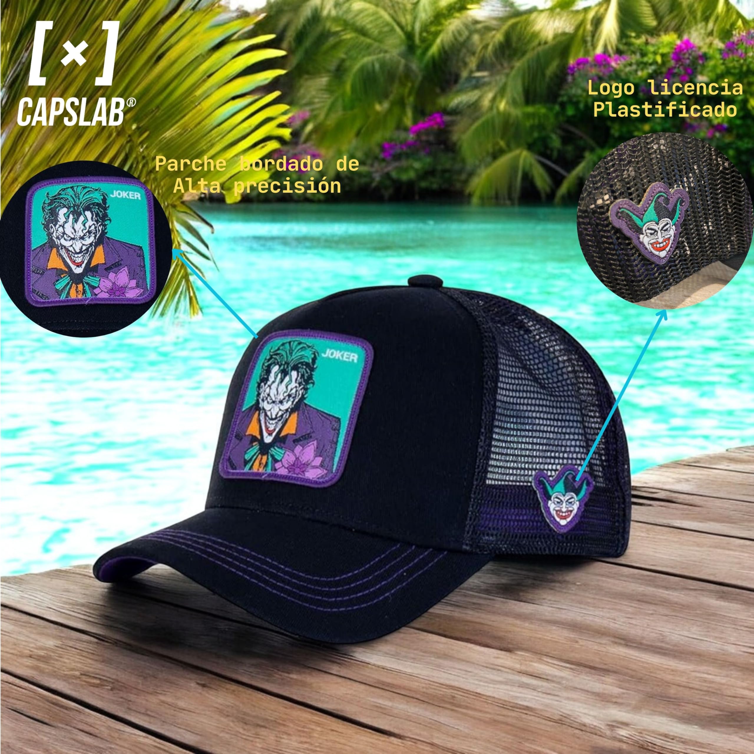 Capslab Joker DC Batman Black Purple Trucker Cap