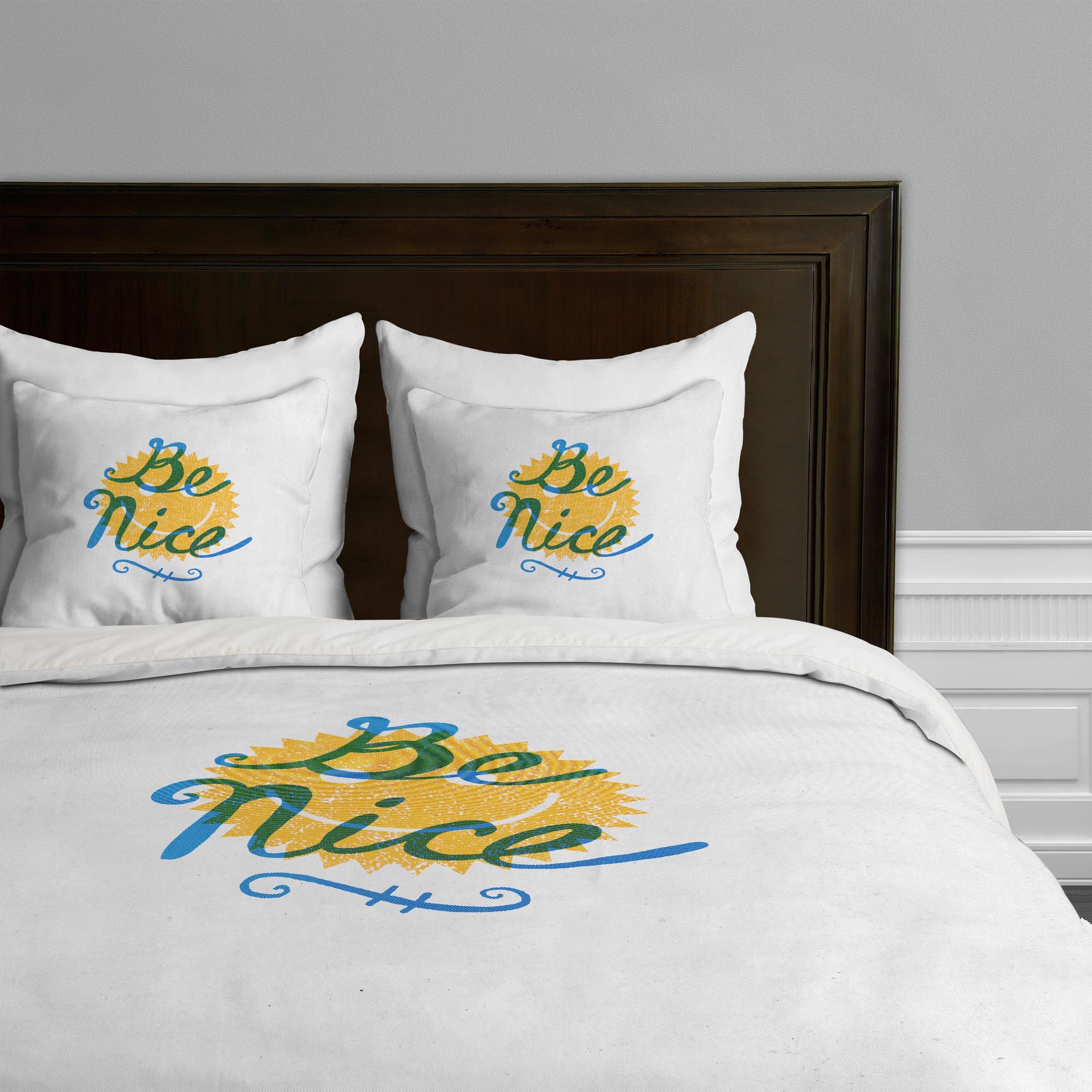 Funda de edredón Nick Nelson Be Nice de DENY Designs para cama de matrimonio doble