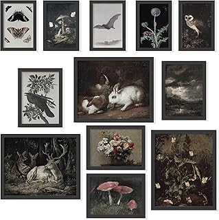 97 Decor Dark Cottagecore Decor - Dark Academia Room Decor, Cottage Core Wall Decor, Gothic Animal Prints Nature Posters, ...