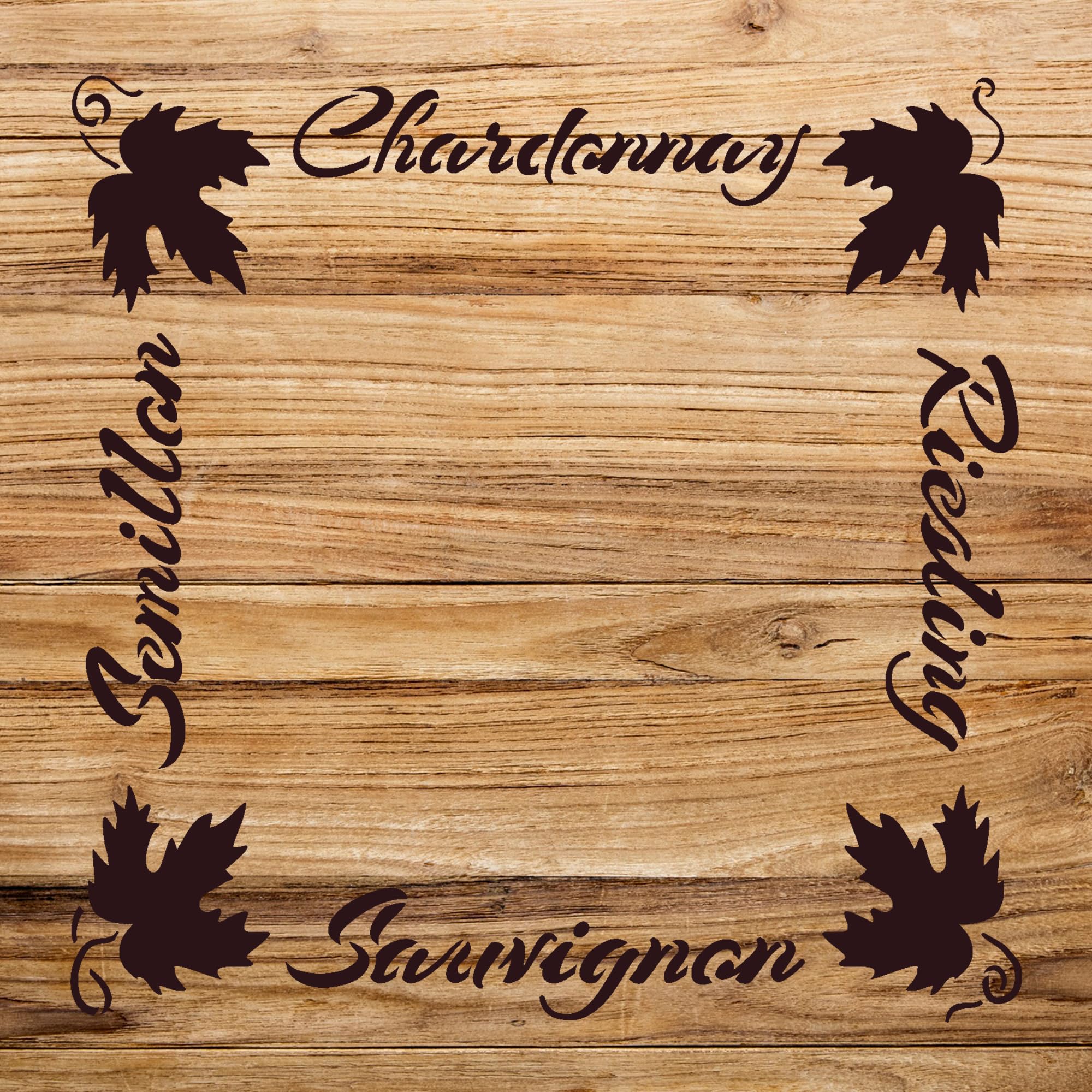 European Wine Frame Stencil Pattern for Walls and Crafts, Reusable Mylar Template, Ideal for Home Decor and Artistic Projects - Size A1 (23.4