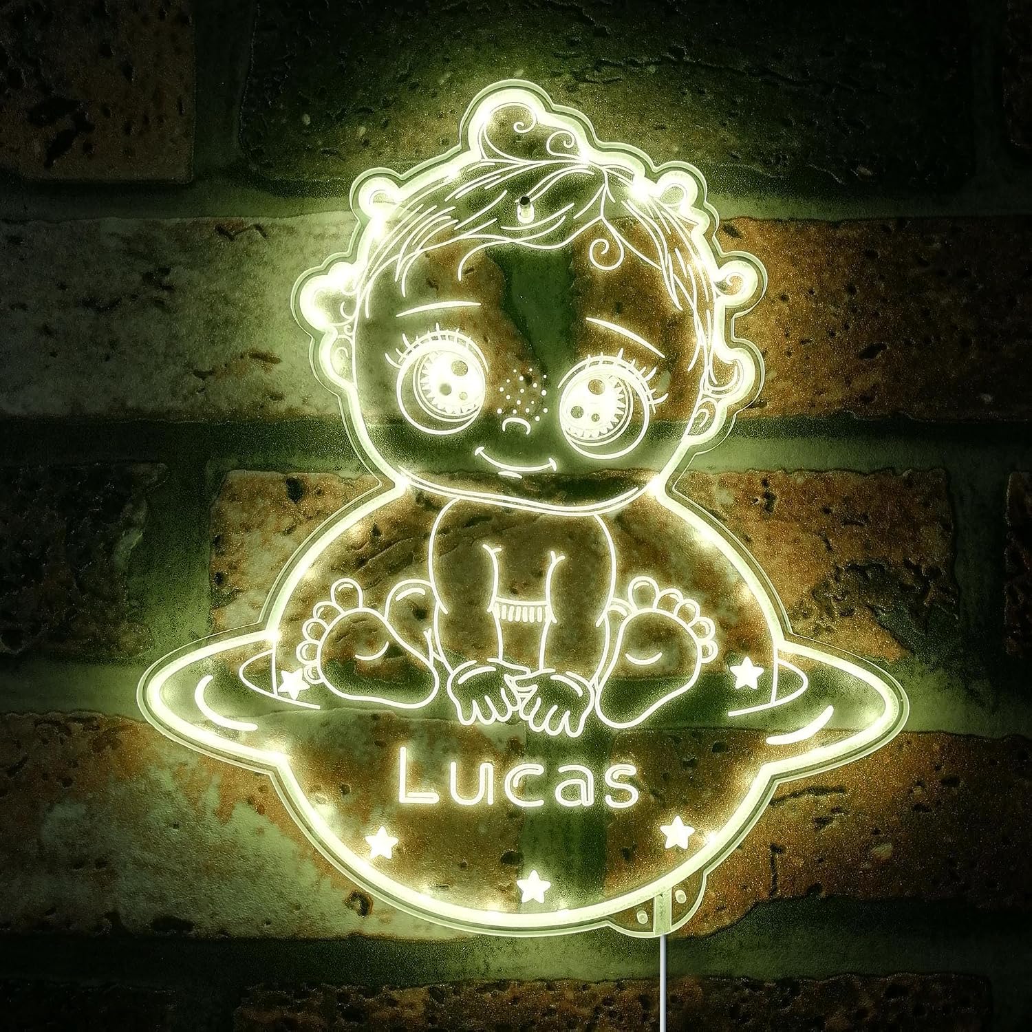 ADVPRO Name Personalized Baby Boy RGB Dynamic Glam LED Sign - Cut-to-Edge Shape - Smart 3D Decoration - Multicolor Signage - st06s44-fnd-p0036-tm