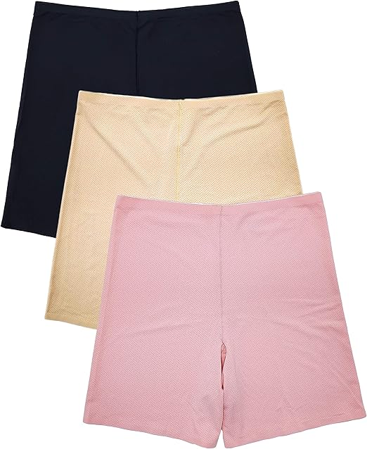 Women Invisible NoShow Seamless Performance Mesh Boyshort Boxer Brief