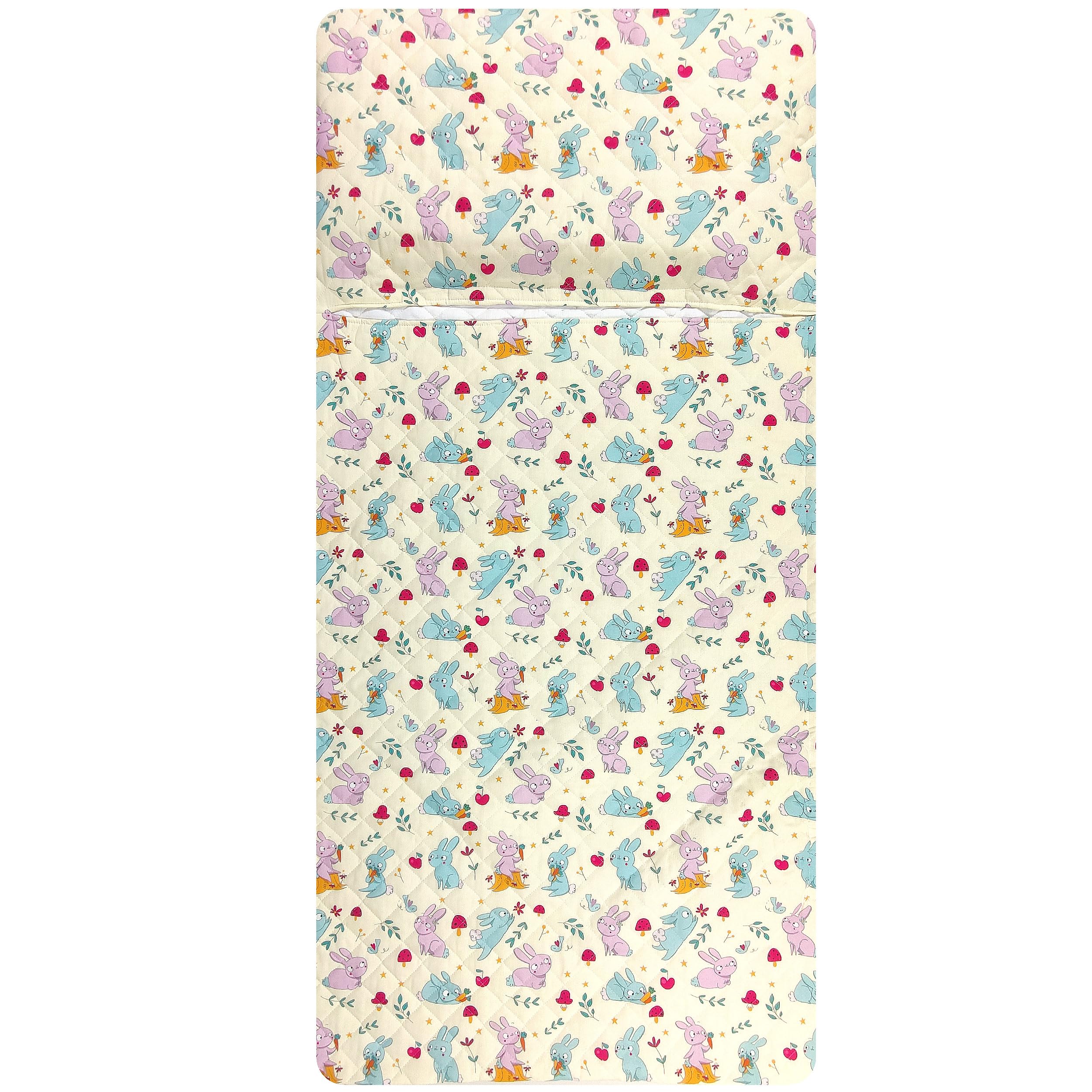Sacco Nanna per Bimbo e Bimba da 2 a 6 Anni - Tessuto Trapuntato 100% Cotone - Made in Italy (Sacco Nanna coniglietti)