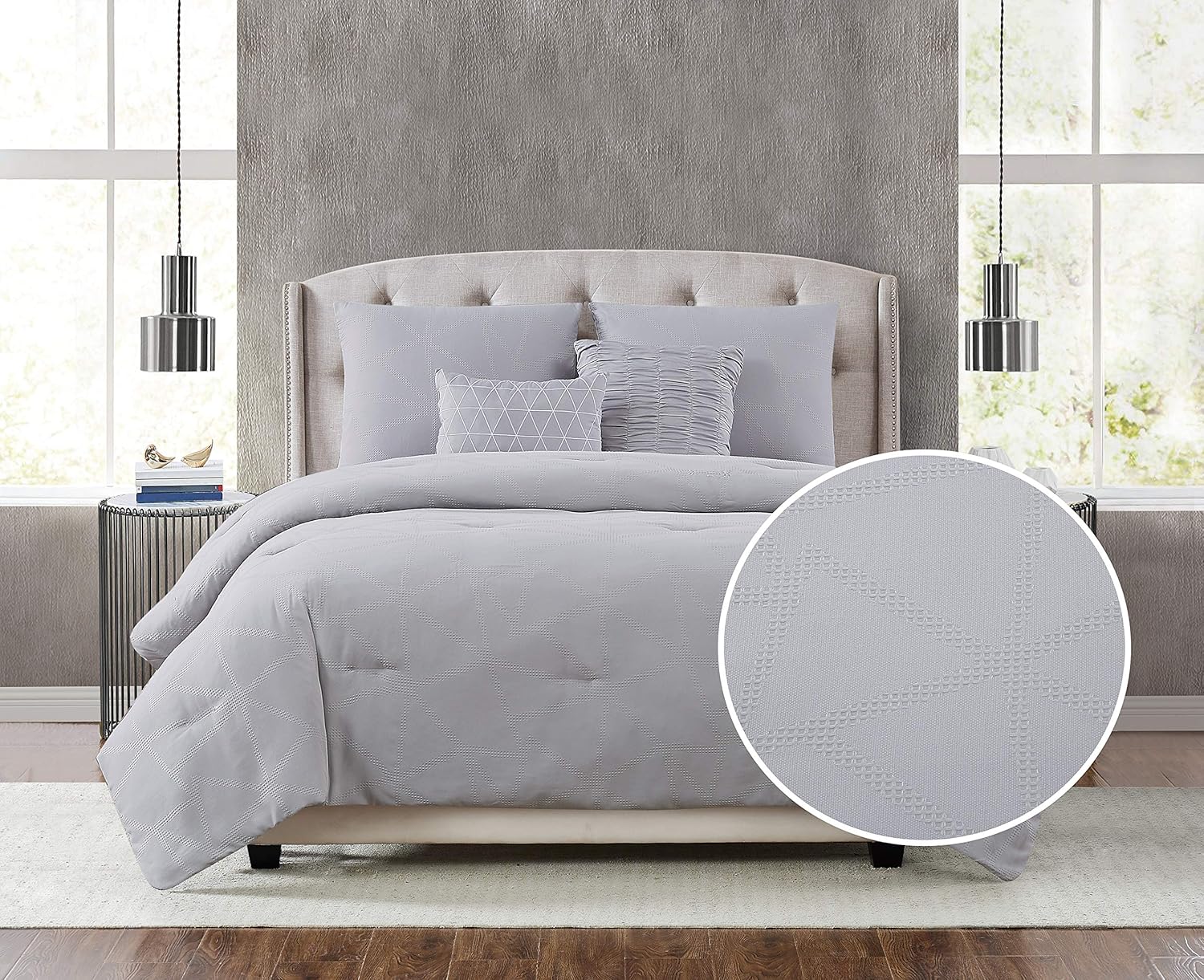 Amazon Com 5th Avenue Lux Prism 5 Piece Comforter Set Queen Home Kitchen