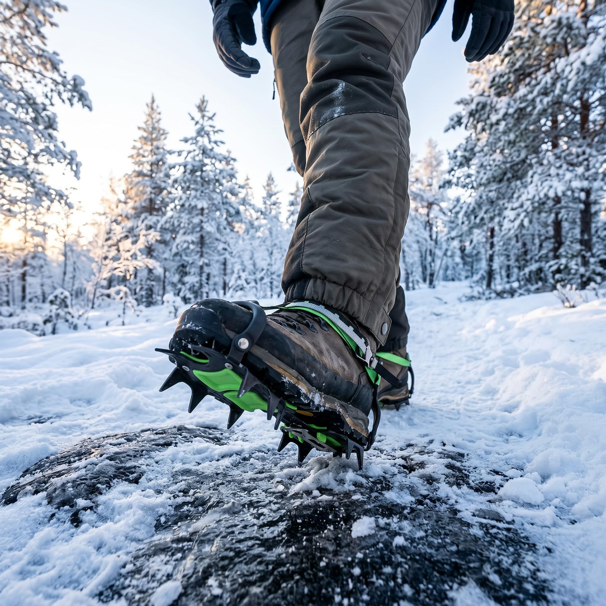 RiToEasysports 1 paire de crampons de traction à 14 crampons pour la randonnée, la pêche, le jogging, l'alpinisme, la marche