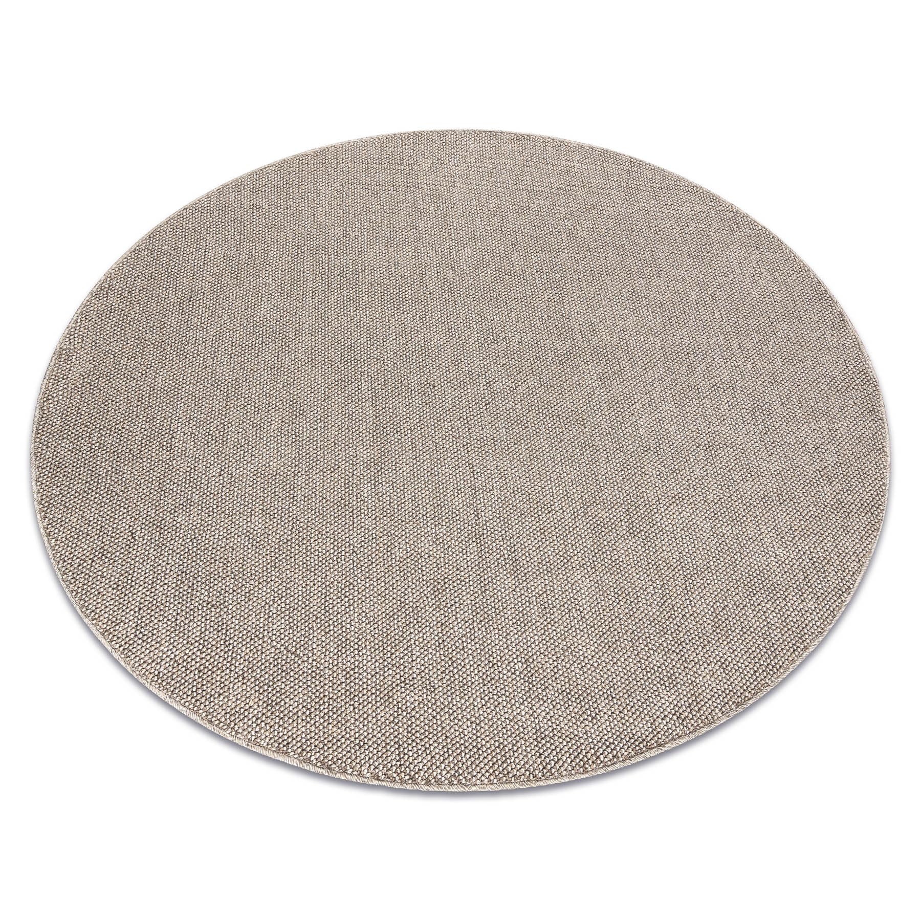 Tapis Rond Moderne Casablanca Marron de Haute Qualité pour Intérieur Extérieur