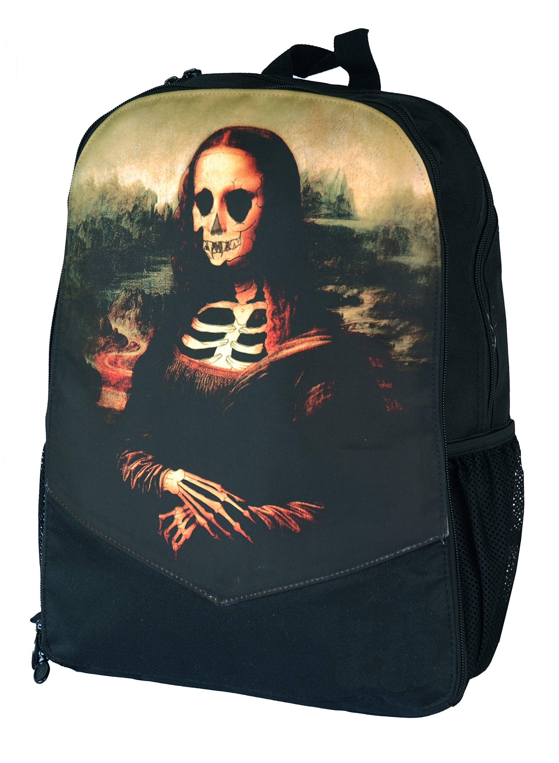 Mona Lisa Skeleton Alternative Skull Darkside Backpack Rucksack Laptop Bag Scool Bag