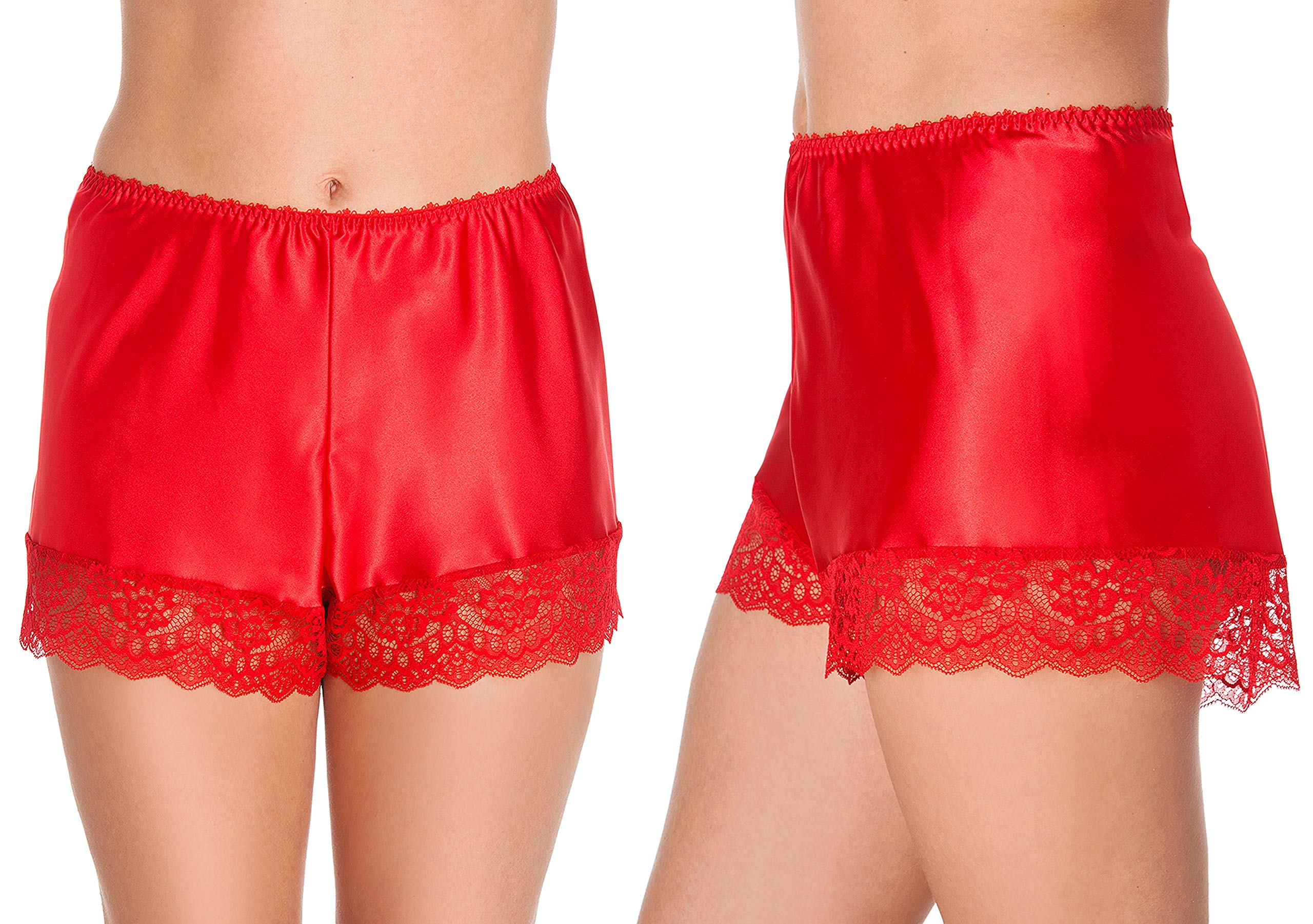 Undercover F58 Womens Luxury Satin French Knickers Red XOS