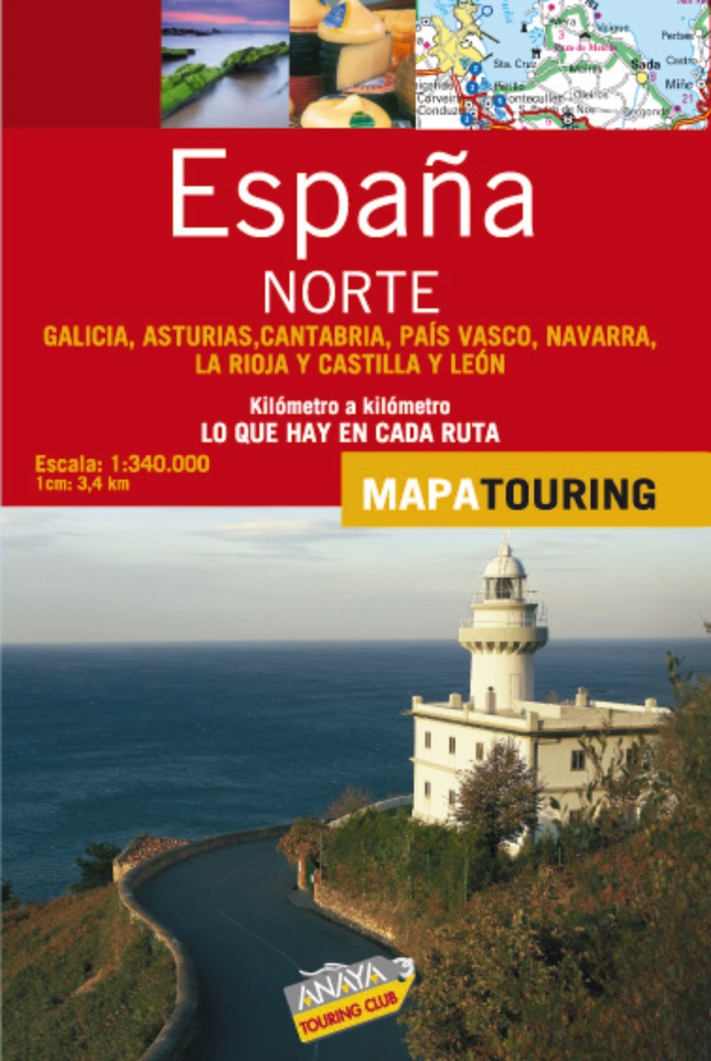 Mapa de carreteras 1:340.000 - Norte de España (desplegable) (Mapa Touring)