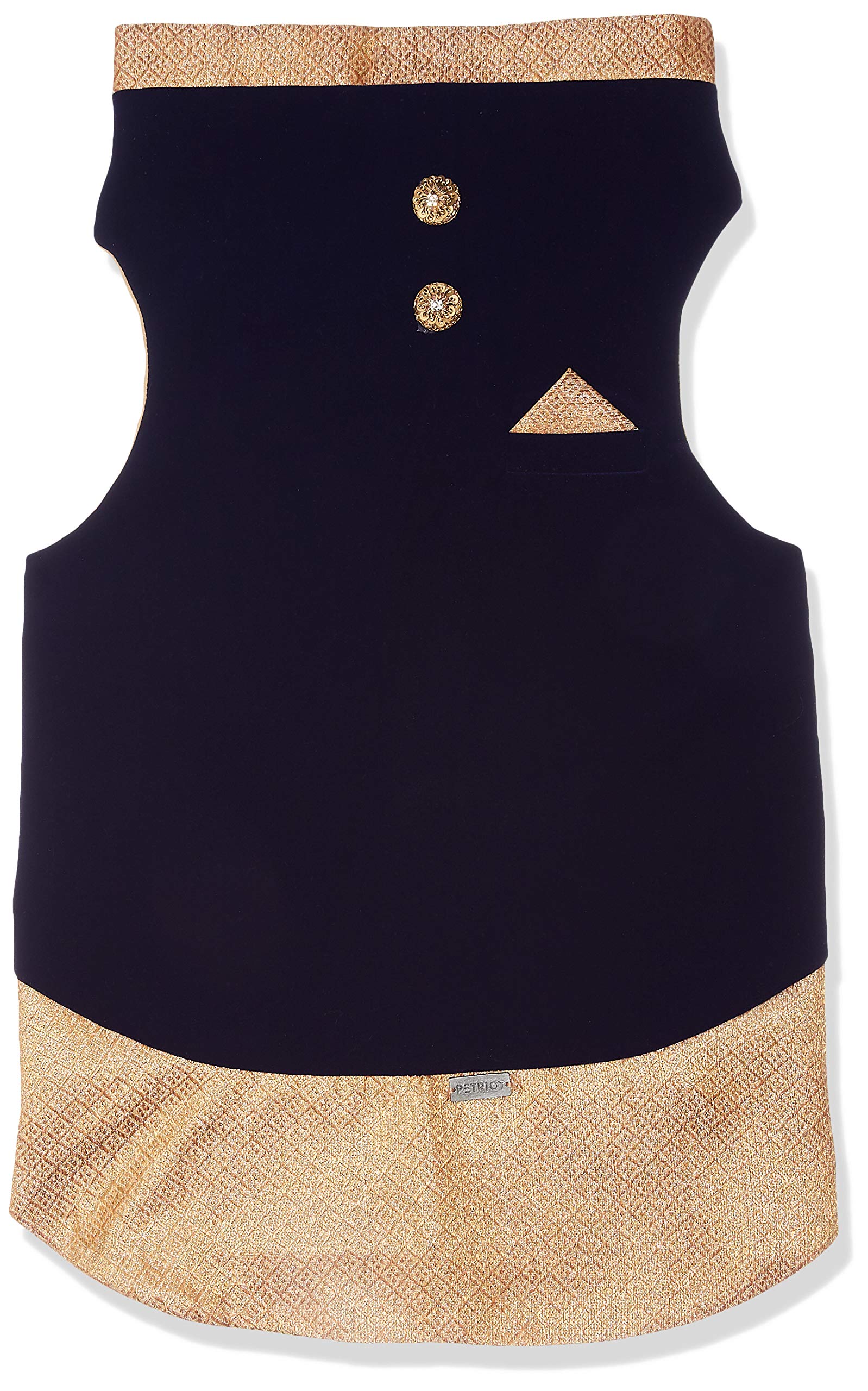 Petriot India Blue Velvet Nehru Jacket with Golden Kurta, Medium, 200 Gram-picture-39