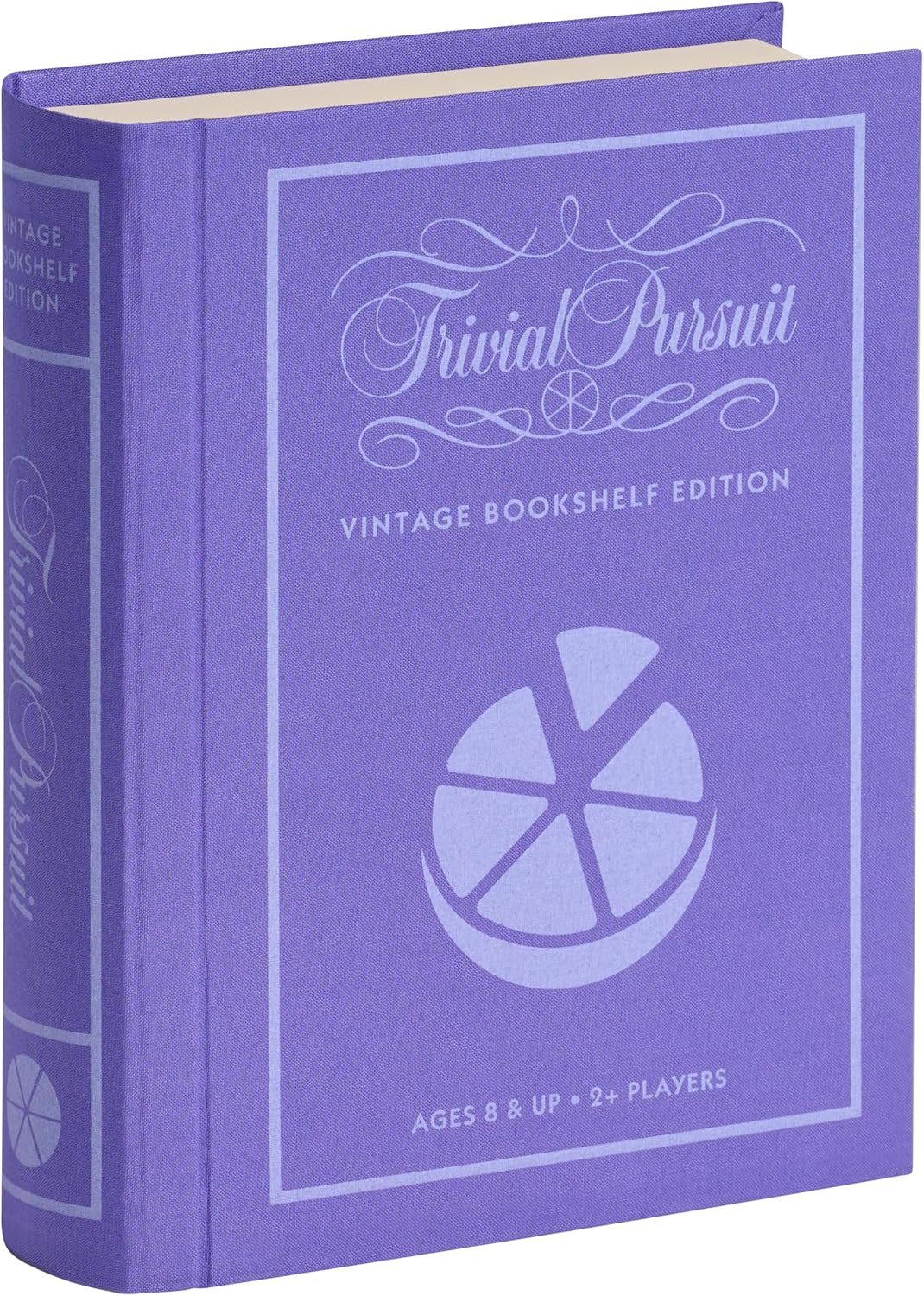 WS Game Company Trivial Pursuit Vintage Bookshelf Edition Fabric-Wrapped Book Box Display, Trivia Board Games for 2 or More Players, Ages 8+