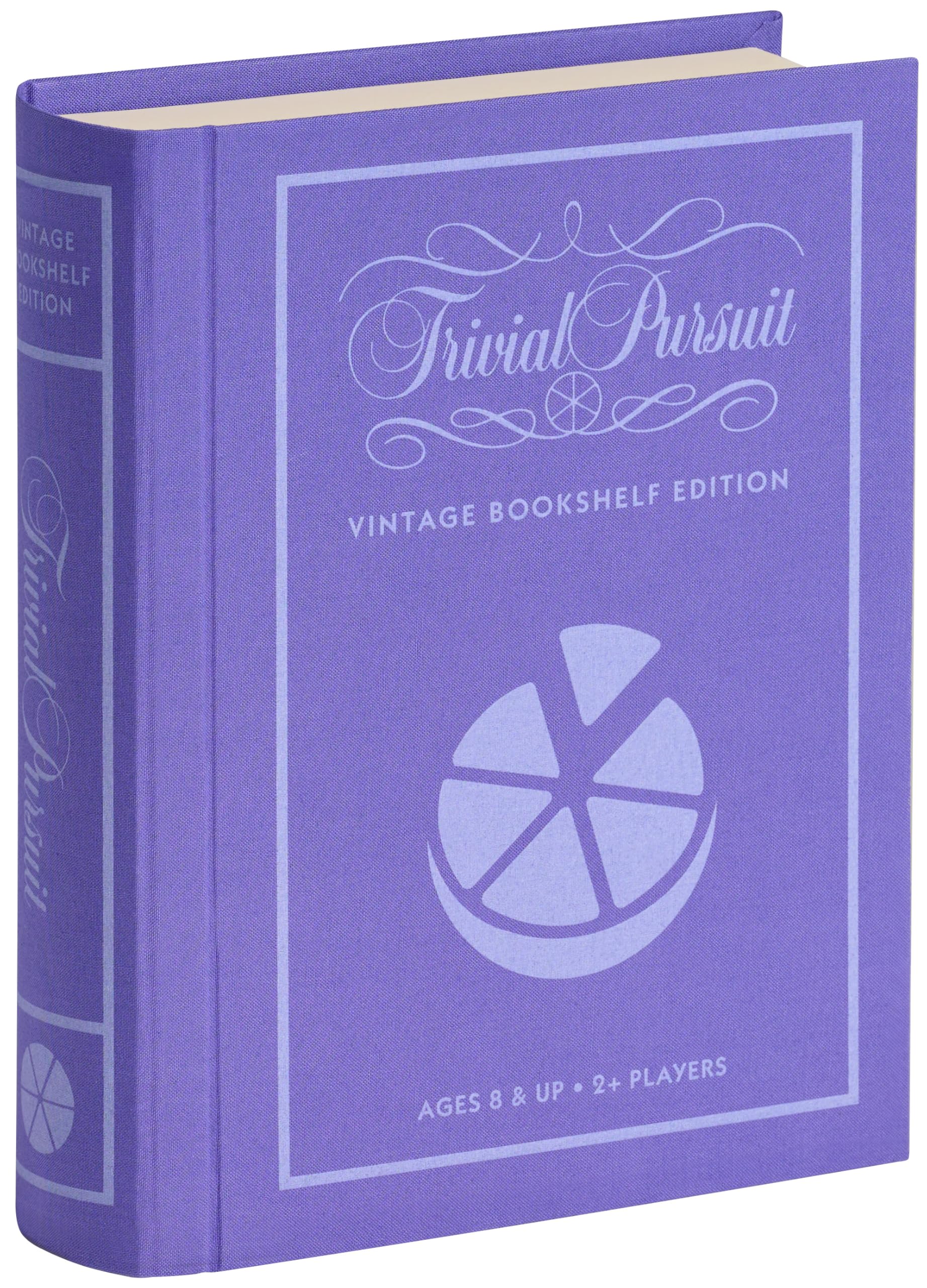 WS Game Company Trivial Pursuit Vintage Bookshelf Edition Fabric-Wrapped Book Box Display, Trivia Board Games for 2 or More Players, Ages 8+