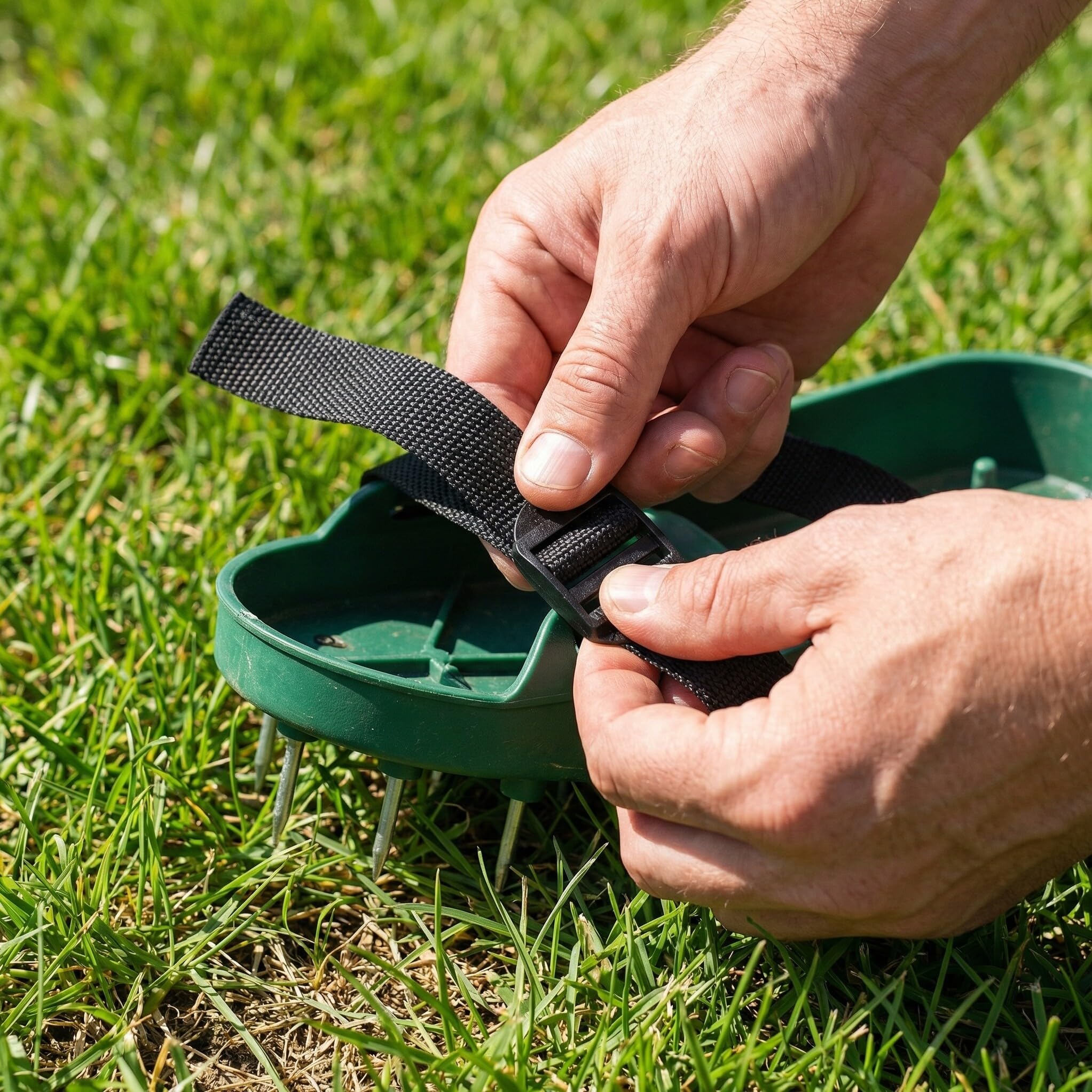 Kisangel 8 Pezzi Scarpe Aeratore da Giardino in Nailon Nero Chiodi per Fissaggio Efficiente e Applicazione Multiuso per Sessioni di Giardinaggio e Cura del Prato