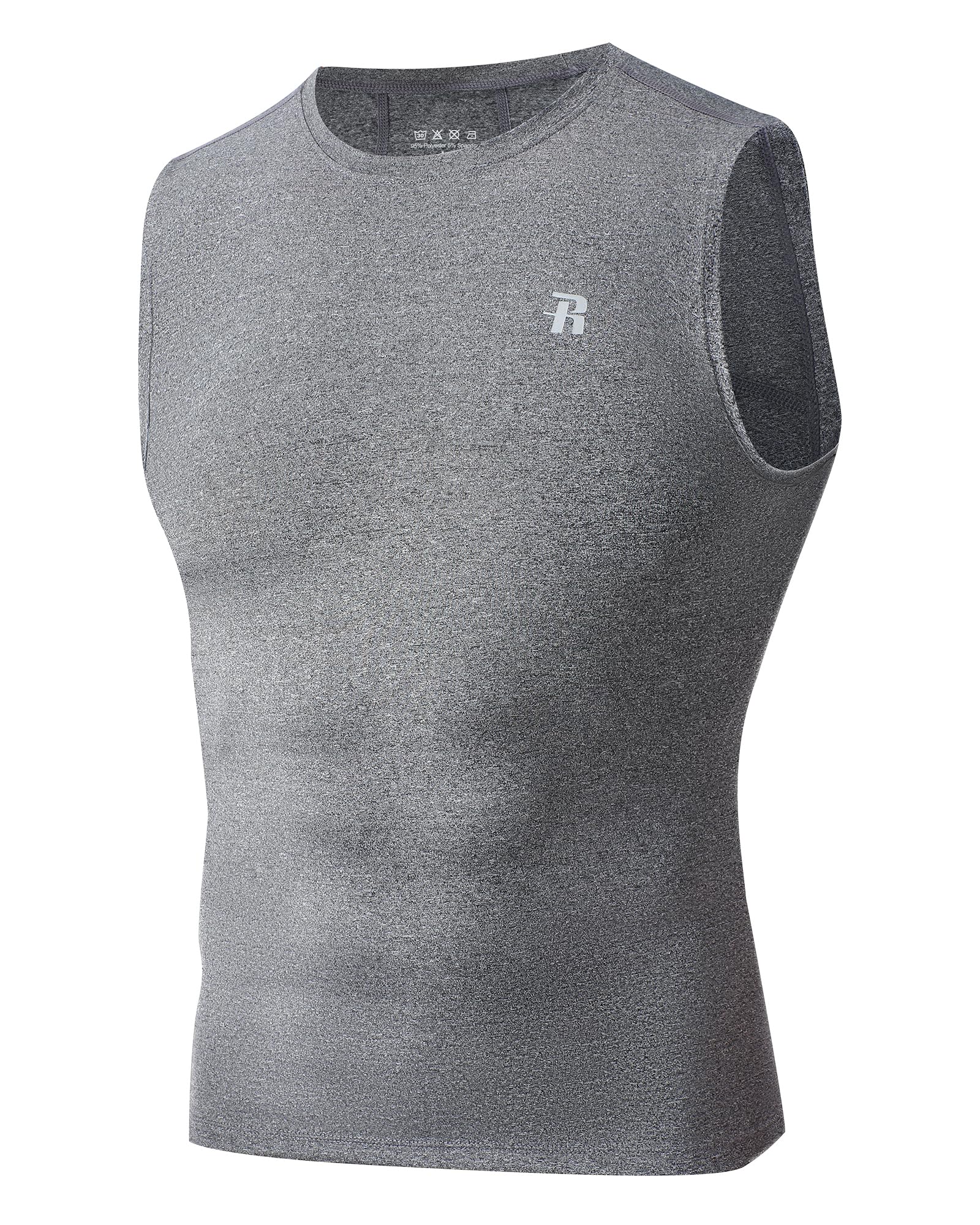 Runhit Camiseta de compresión sin mangas para hombre, atlética, capa base