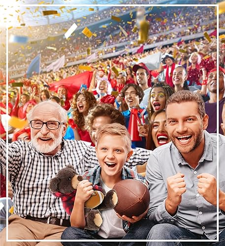 Miniatura 5 de DolliBu Peluche de oso marrón con felpa de fútbol  Oso súper suave para abrazar con capucha a cuadros rojos, juguete de peluche regalo de vida