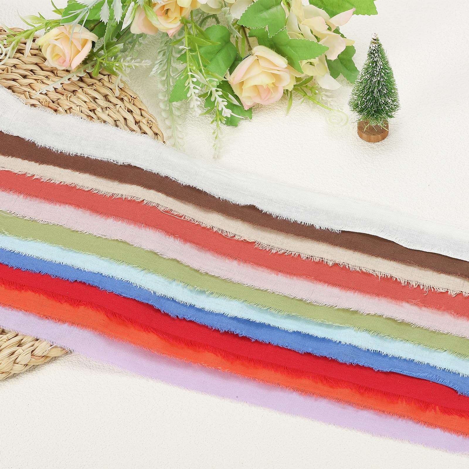 Ruban Velours Effiloché Crème - 3 Pouces X 3 Yards (7.5cm X 2.7m), Pour Emballage Cadeau, Décoration Mariage, DIY