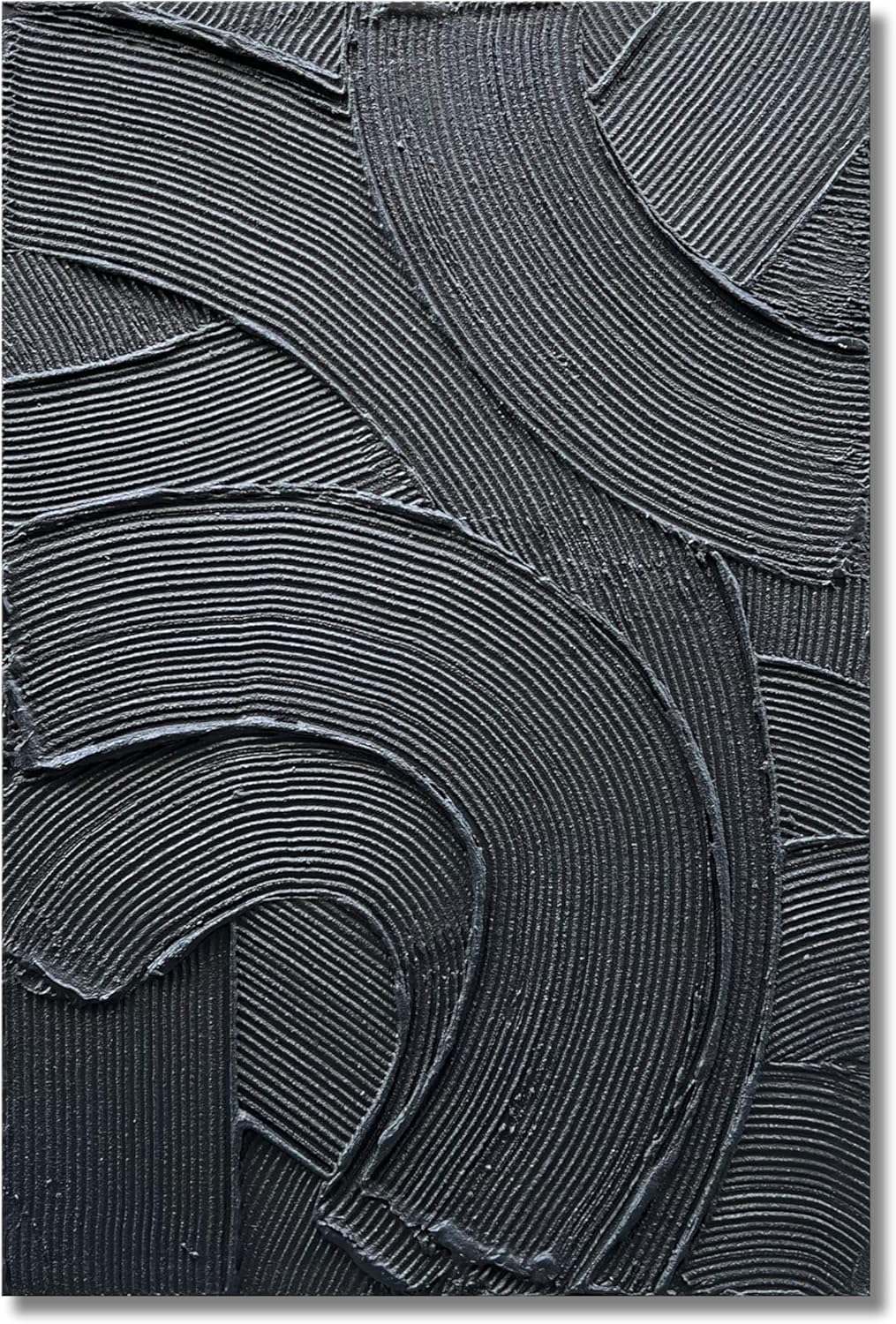 Art 36x24 inch Hand-Painted Black Texture Art Oil Painting Modern Abstract Art Home Wall Decoration Painting
