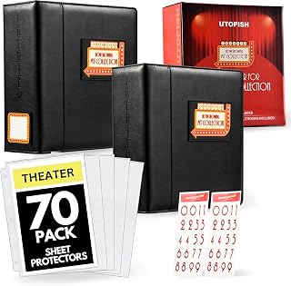 UTOPISH Show-Bill Binder 2 Pack - Large Broadway Program Album, 70 Sleeves | For a collection that has outgrown one binder. 70 acid-free sleeves across two, fitting programs from the mid-80s to now.