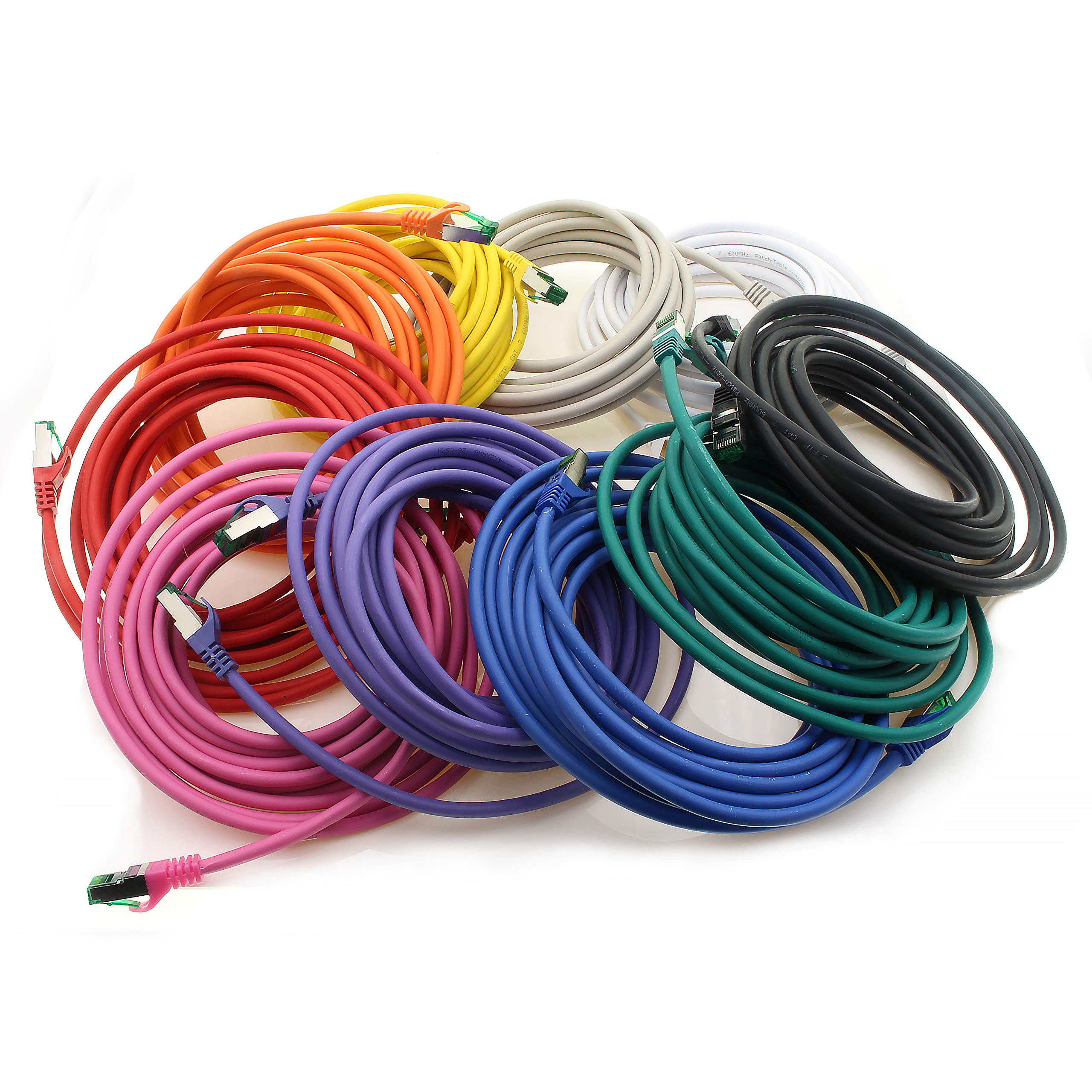 1aTTack.de kabel Ethernet cat.7, sieć LAN, 10 GBASE-T - 10 000 Mbps (Sftp Pimf) podwójnie ekranowany kabel przyłączeniowy RJ45, wtyczka cat.6a