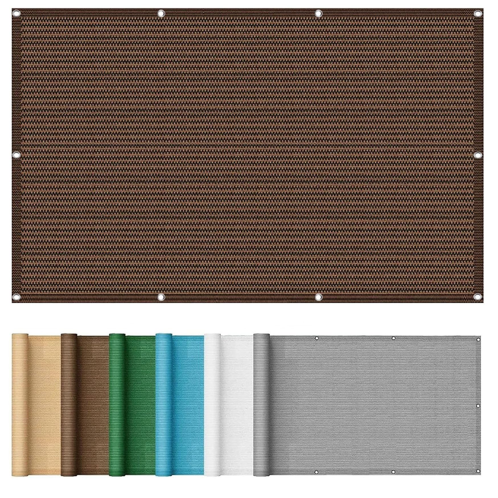 Voile d'ombrage HDPE 1.7x3.5m marron pour terrasse et jardin