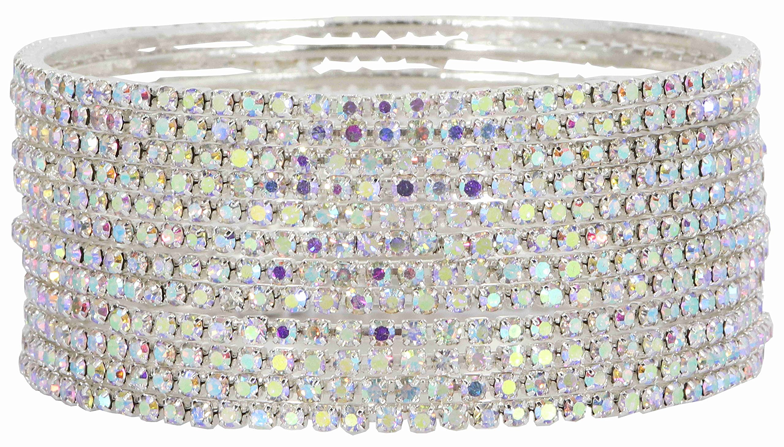 Zircon Studded Traditional Glossy Finished Bangle Set