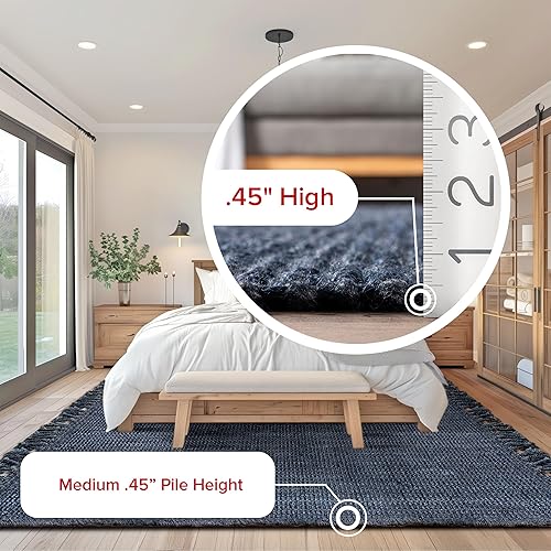 Miniatura 10 de nuLOOM - Alfombra gruesa de yute Daniela Farmhouse, 8 x 10, natural