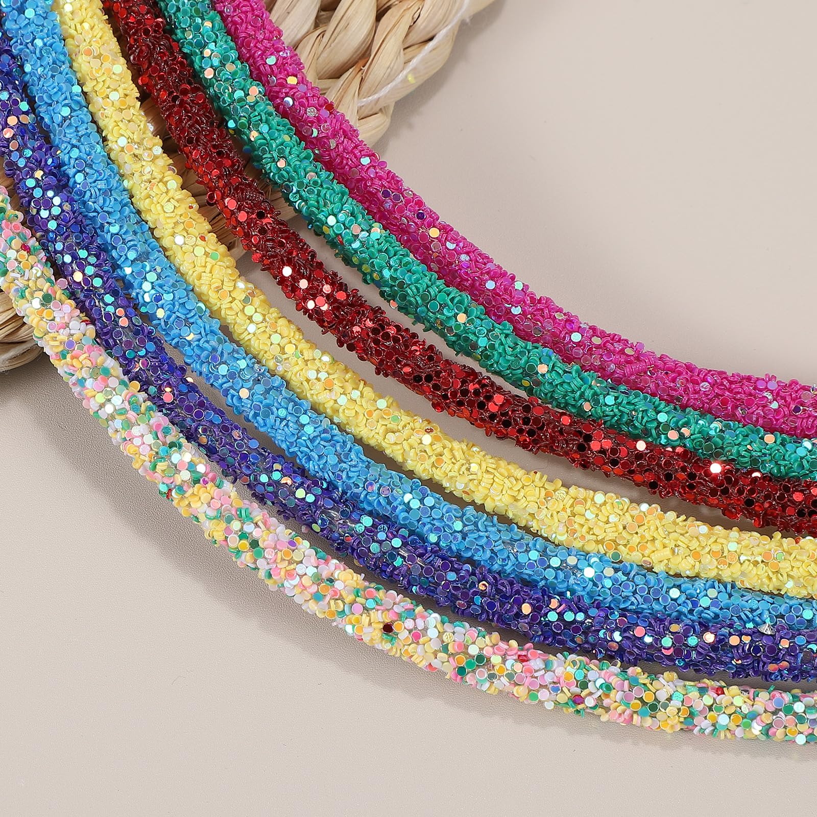 PATIKIL Sequins Rope, 5.5 Yard 6mm Sequins Rhinestone Tube Cord pour Wedding Dresses Earring Costume Clothing Shoes Jewelry DIY Crafts Making Accessory, White - 5