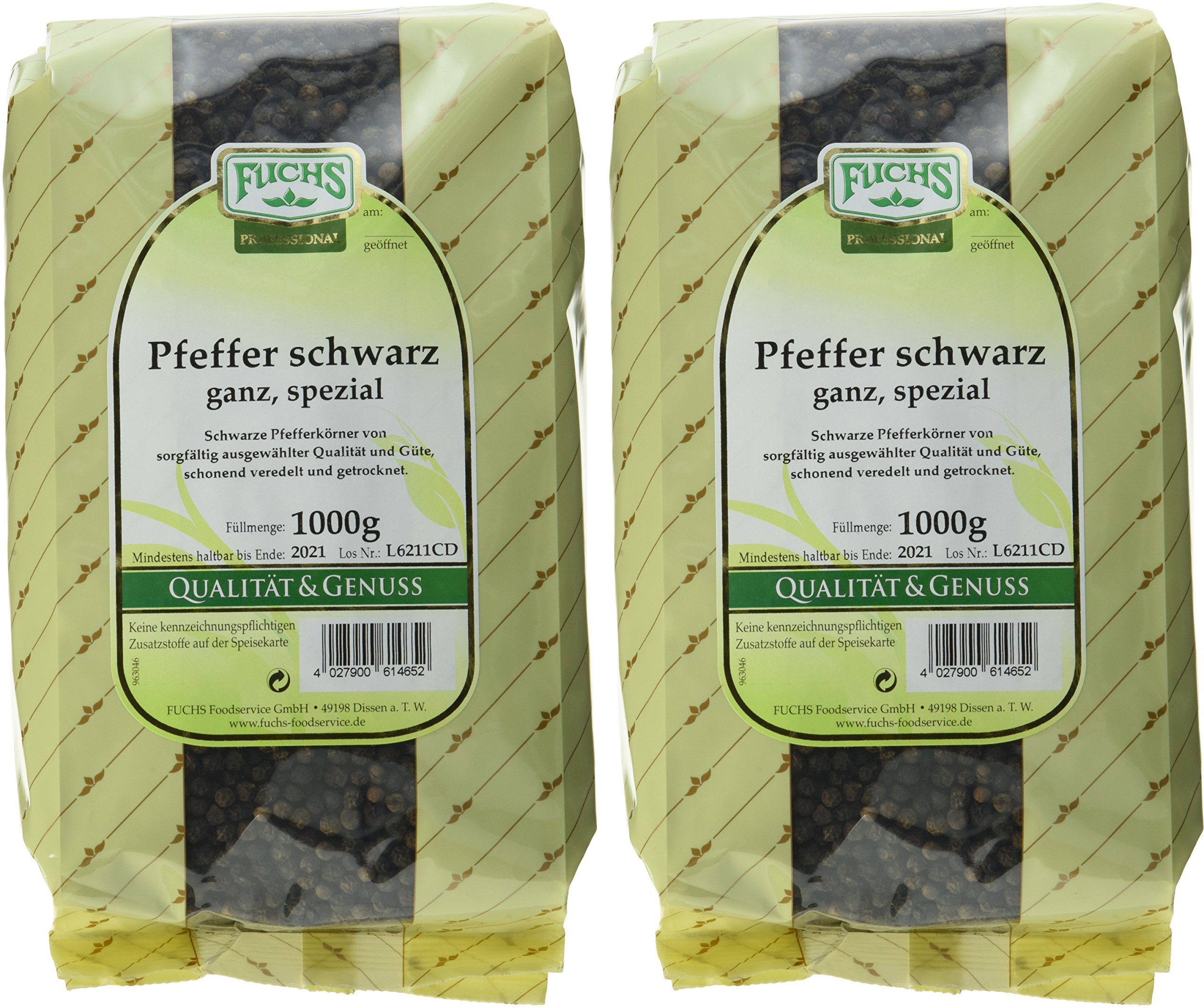 Fuchs Pfeffer schwarz ganz spezial, 2er Pack (2 x 1 kg)